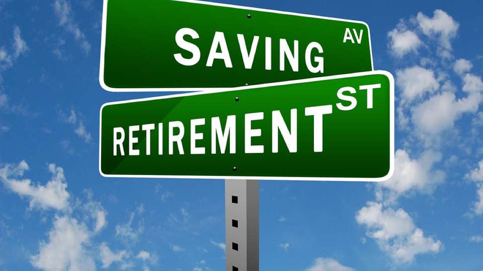 Street signs reading Saving Av and Retirement St